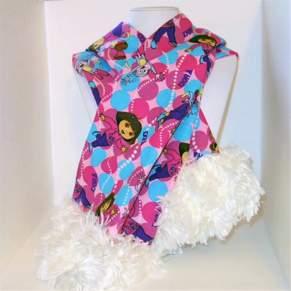 Dora The Explorer with Boots the Monkey Scarf Custom Made One of a Kind